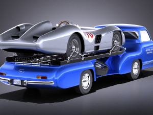 Mercedes-Benz Renntransporter Combo 1954 vray 3D Model