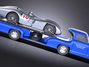 Mercedes-Benz Renntransporter Combo 1954 vray 3D Model