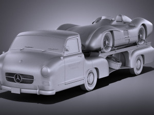 Mercedes-Benz Renntransporter Combo 1954 vray 3D Model