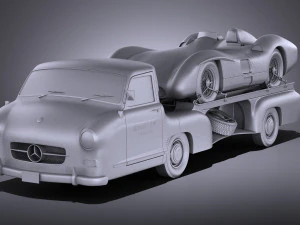 Mercedes-Benz Renntransporter Combo 1954 vray 3D Model