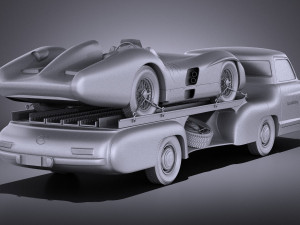 Mercedes-Benz Renntransporter Combo 1954 vray 3D Model