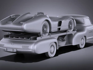Mercedes-Benz Renntransporter Combo 1954 vray 3D Model