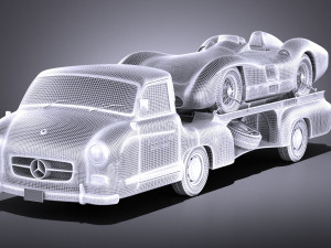 Mercedes-Benz Renntransporter Combo 1954 vray 3D Model