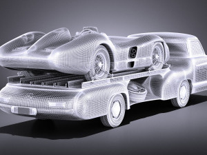 Mercedes-Benz Renntransporter Combo 1954 vray 3D Model