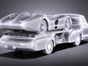 Mercedes-Benz Renntransporter Combo 1954 vray 3D Model
