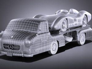 Mercedes-Benz Renntransporter Combo 1954 vray 3D Model