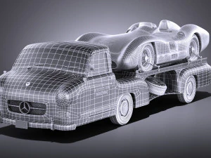Mercedes-Benz Renntransporter Combo 1954 vray 3D Model