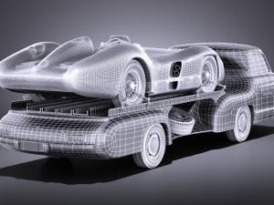 Mercedes-Benz Renntransporter Combo 1954 vray 3D Model