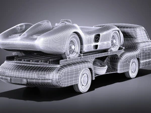 Mercedes-Benz Renntransporter Combo 1954 vray 3D Model