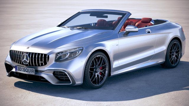 Mercedes-Benz S63 AMG Cabriolet 2018 3D Модель .c4d .max .obj .3ds .fbx .stl .blend