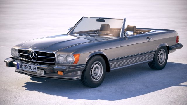 Mercedes-Benz SL USA R107 1981 3D 模型 .c4d .max .obj .3ds .fbx .stl .blend 