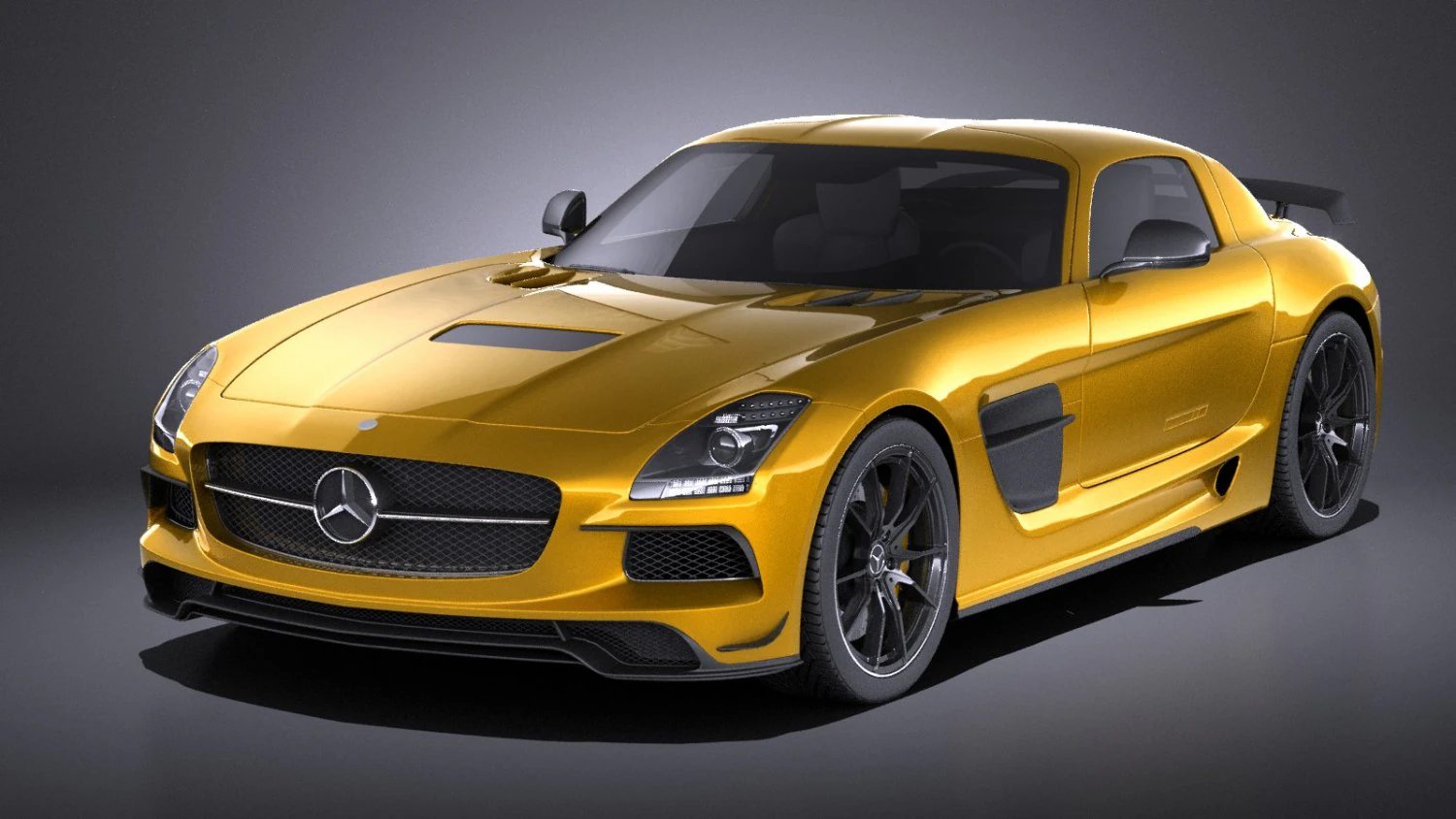 Mercedes-Benz SLS AMG Black 2015 vray 3D Model .c4d .max .obj .3ds .fbx .stl .blend 
