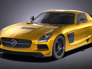 メルセデス・ベンツ SLS AMG ブラック 2015 vray 3Dモデル