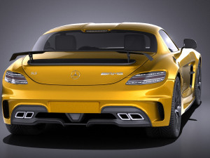 Mercedes-Benz SLS AMG Black 2015 vray 3D Model