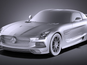 Mercedes-Benz SLS AMG Black 2015 vray 3D Model