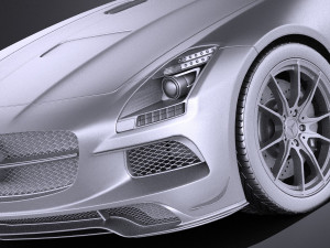 Mercedes-Benz SLS AMG Black 2015 vray 3D Model