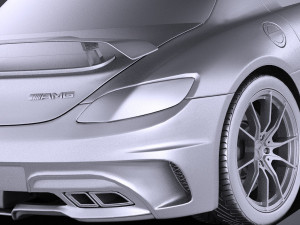 Mercedes-Benz SLS AMG Black 2015 vray 3D Model