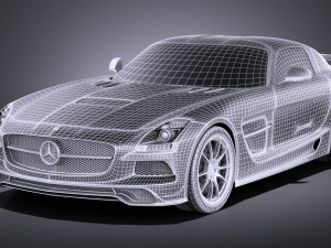 Mercedes-Benz SLS AMG Black 2015 vray 3D Model