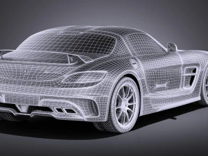 Mercedes-Benz SLS AMG Black 2015 vray 3D Model