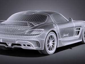 Mercedes-Benz SLS AMG Black 2015 vray 3D Model