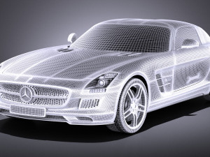 Mercedes-Benz SLS AMG Coupe Electric Drive 2015 vray 3D Model