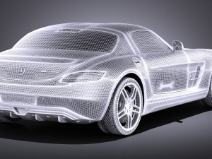 Mercedes-Benz SLS AMG Coupe Electric Drive 2015 vray 3D Model