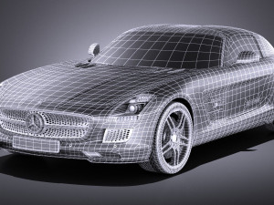Mercedes-Benz SLS AMG Coupe Electric Drive 2015 vray 3D Model