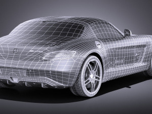 Mercedes-Benz SLS AMG Coupe Electric Drive 2015 vray 3D Model