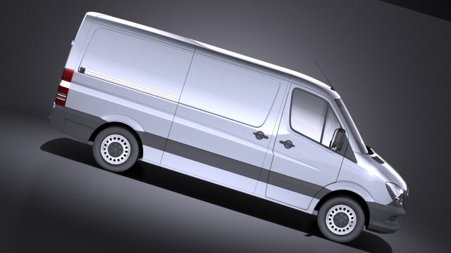 Mercedes Benz sprinter short low 2017 vray 3D in