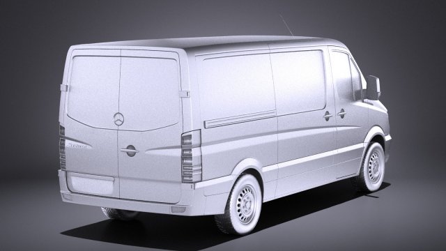 Mercedes-Benz sprinter short low 2017 vray 3D Model in Van and