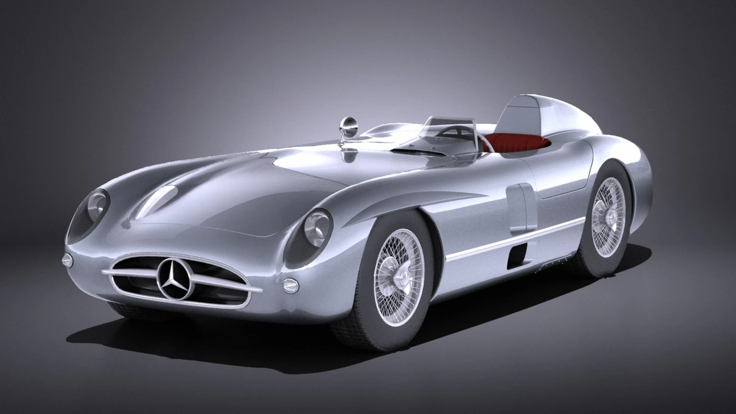Mercedes-Benz 300 SLR 1955 Spider vray 3D Model .c4d .max .obj .3ds .fbx .stl .blend 
