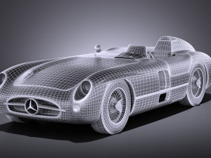 Mercedes-Benz 300 SLR 1955 Spider vray 3D Model