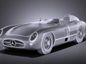 Mercedes-Benz 300 SLR 1955 Spider vray 3D Model