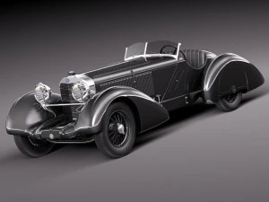 मर्सिडीज-बेंज 710 एसएसके ट्रॉसी रोडस्टर 1930 3D मॉडल