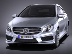 Mercedes-Benz A-Class 2015 vray 3D 模型