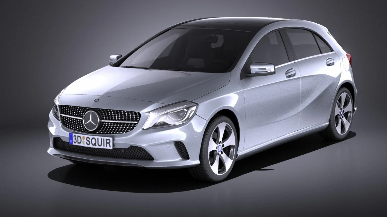 Mercedes-Benz A-Class 2017 vray 3D Model .c4d .max .obj .3ds .fbx .stl .blend 