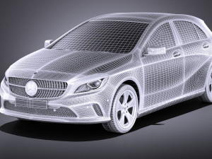 Mercedes-Benz A-Class 2017 vray 3D 모델