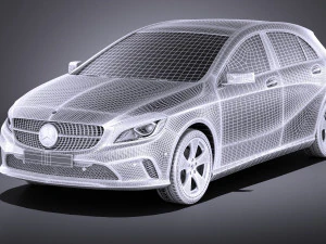 Mercedes-Benz A-Class 2017 vray 3D Model