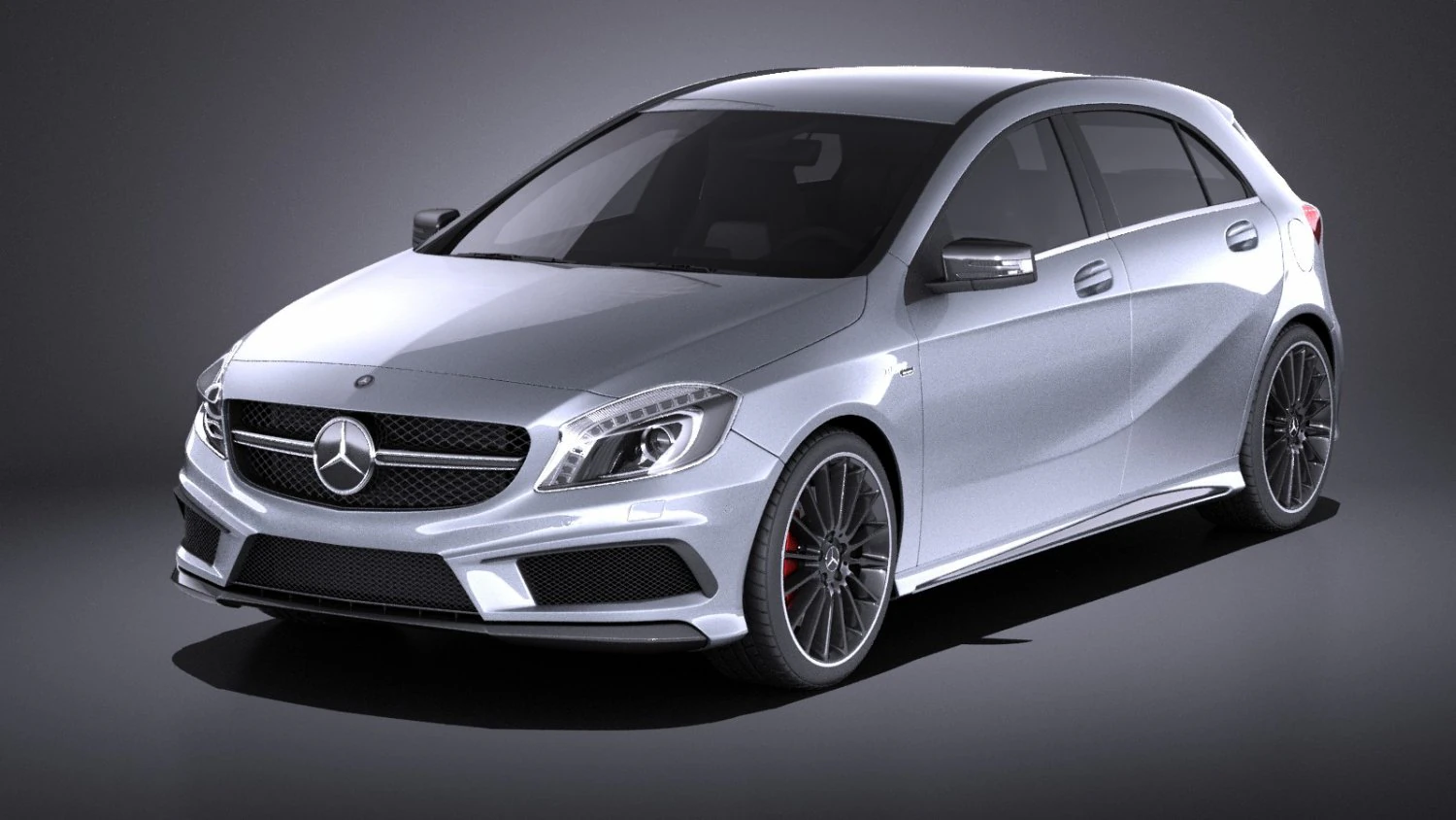 Mercedes-Benz A45 AMG 2015 vray 3D Model .c4d .max .obj .3ds .fbx .stl .blend 