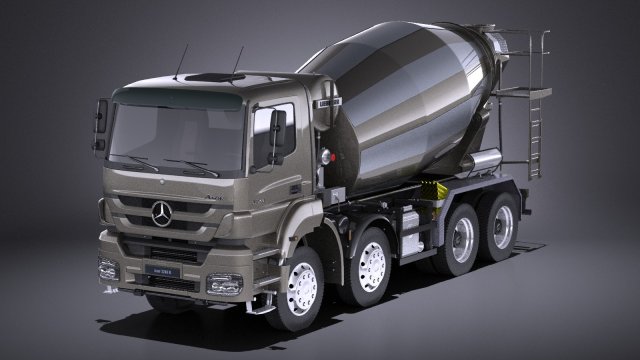 Mercedes-Benz Axor 3240B Cement Mixer 2017 vray 3D Модель .c4d .max .obj .3ds .fbx .stl .blend