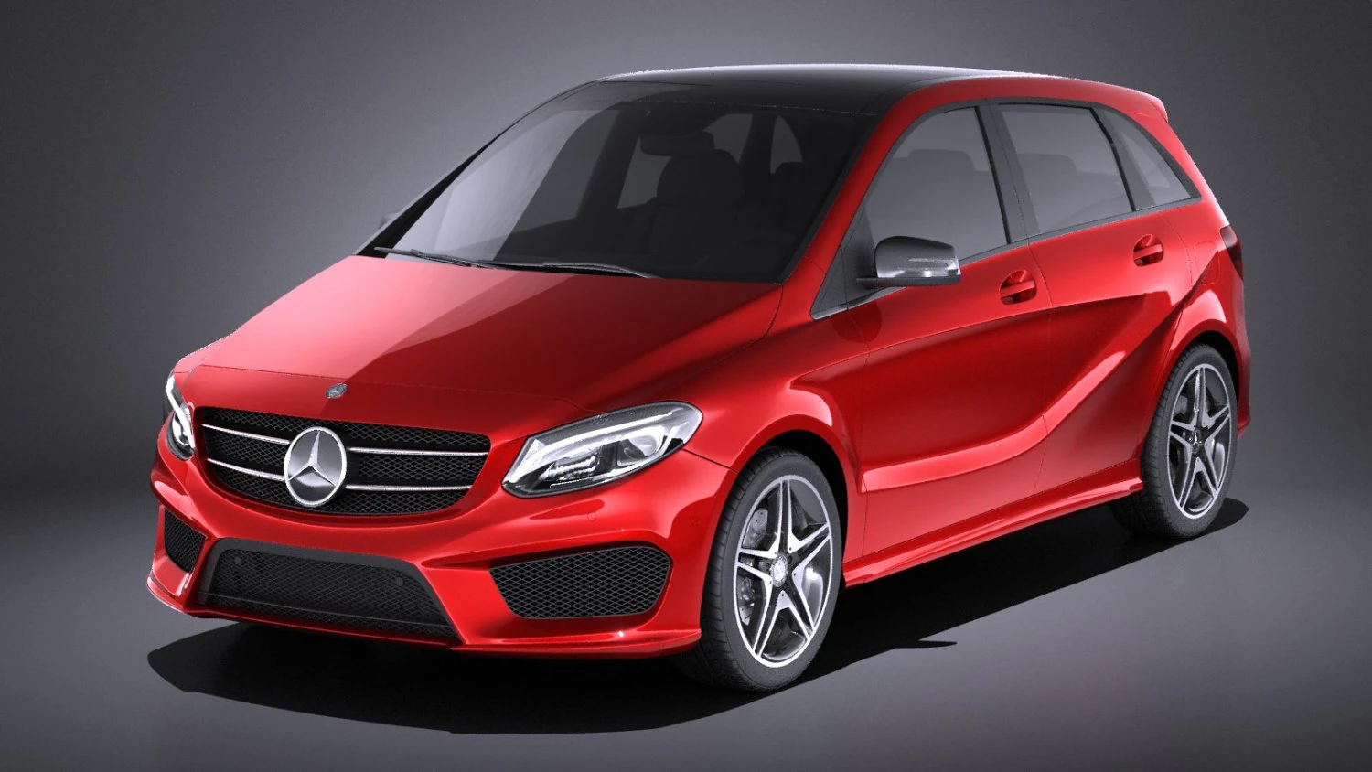 Mercedes-Benz B-class AMG 2016 vray 3D Model .c4d .max .obj .3ds .fbx .stl .blend 
