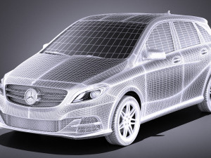 Mercedes-Benz B-class Electric Drive 2016 vray 3D 모델