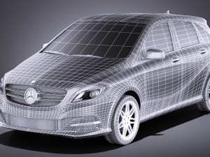 Mercedes-Benz B-class Electric Drive 2016 vray 3D 모델