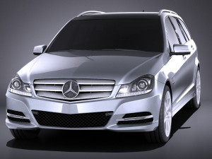Mercedes-Benz C-class Estate 2012 VRAY 3D 模型