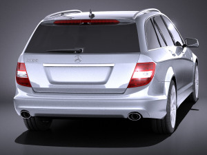 Mercedes-Benz C-class Estate 2012 VRAY 3D 模型