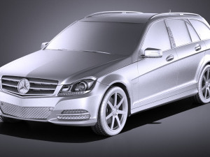 Mercedes-Benz C-class Estate 2012 VRAY 3D 模型