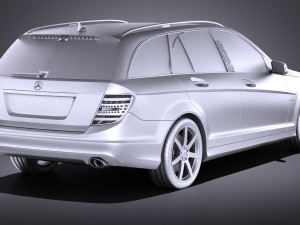 Mercedes-Benz C-class Estate 2012 VRAY 3D 模型