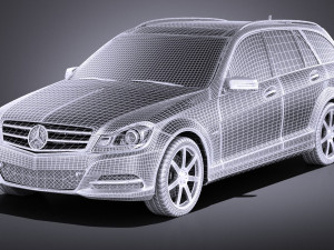 Mercedes-Benz C-class Estate 2012 VRAY 3D 模型