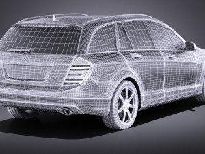 Mercedes-Benz C-class Estate 2012 VRAY 3D 模型