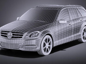 Mercedes-Benz C-class Estate 2012 VRAY 3D 模型